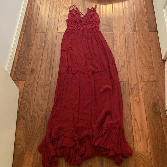 Free People Intimately Adella Maxi Slip Dress Size XS in Wine - Picture 2 of 6